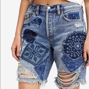 Free People Heart Breaker Patched Shorts